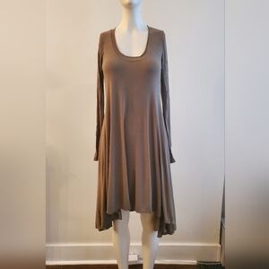 Chic Taupe Long Sleeve Dress
